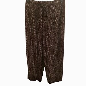 Vintage Studio Black Print Rayon Pants, Size L